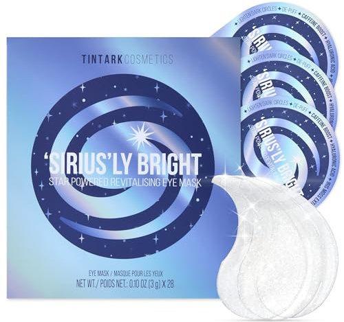 Tintark Patch Occhi Sirius’ly Bright 28 Paia – Hydrogel Eye Mask con Caffeina, Acido Ialuronico e Estratto di Muschio d’Iride, Riduce Occhiaie e Borse, Regalo Donna Cura di Sé e Relax