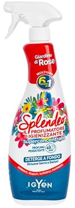 Detergente Multiuso Spray, Il Profumatore Igienizzante Superconcentrato, GIARDINO DI ROSE. Deterge a Fondo, Rimuove Germi e Batteri, 48h di Pulito Profumato 750ml (Spray)