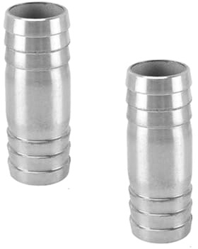 2 Stück Edelstahl Ablaufschlauch Verbinder Barb, 2-wege Gerade Schlauchverschraubung Schlauchtülle Schlauchverbinder für Wasser Kraftstoff Luft (24mm)