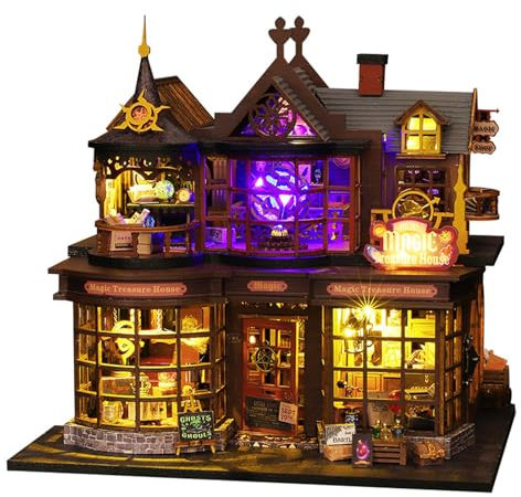 UINOFER DIY Miniatur Bausatz, Miniatur-Bausatz zum Selberbauen mit Möbeln, Modellhäuser zum Bauen, Bausatz für EIN Kleines Haus, Puppenhaus Bausätze für Erwachsene, Kinder (Magic Treasure)