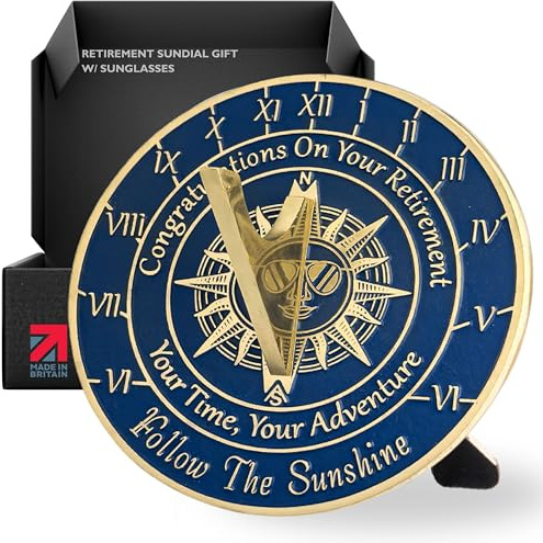 The Metal Foundry Retirement Gift for Women, Men & Colleagues – Commemorative Goodbye Keepsake Sundial, Handcrafted Solid Brass Sign, Custom Funny Gift for Office. Follow The Sunshine