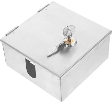 OSOLADY Stainless Steel Electrical Outlet Lock Box Built-in Lock and Keys, Waterproof Outdoor Insulation Box, Anti-theft and Splash-proof Cover for Electric Vehicle Charging, Surface and Flush Mount