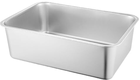 Katzentoilette,Große Katzentoilette,Katzentoilette aus Metall | Antihaftbeschichtete Katzenkotbox, spritzwassergeschützt, große Katzentoilette aus Edelstahl, leicht zu reinigende Katzenboxen