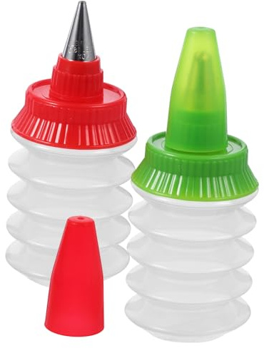 Botella de Glaseado para Repostería 2 Piezas PP para Decorar Pasteles