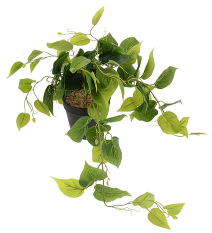 MAGICLULU Rábano Verde En Maceta Simulado. Plantas De Interior Falsas Plantas De Oficina Artificiales Falsas Colgantes De Interior Potos Artificiales Realistas Flor De Seda