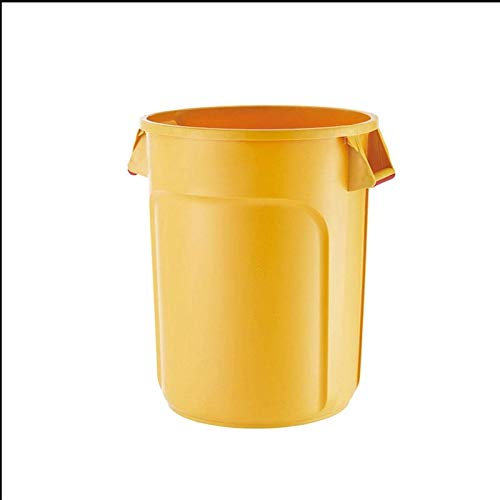 Cubo de basura de plástico de gran capacidad, contenedor de almacenamiento redondo grueso para uso en interiores y exteriores, ideal para cocina o gestión de residuos industriales
