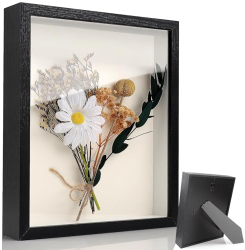 TXXATX 25x20x3 cm 3D Bilderrahmen zum Befüllen Bilderrahmen Tief zum Befüllen mit Transparente Acrylplatte für Desktop Wand Objekte Fotos Hochzeitsstrauß DIY -Schwarz