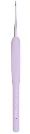 Tulip Etimo Murasaki Häkelnadel - Ergonomische Häkelnadel aus Aluminium mit Soft-Griff, Leicht und Mit Glatter Spitze für Alle Garnarten, Violetter Griff, 1.80mm - 1 Stück