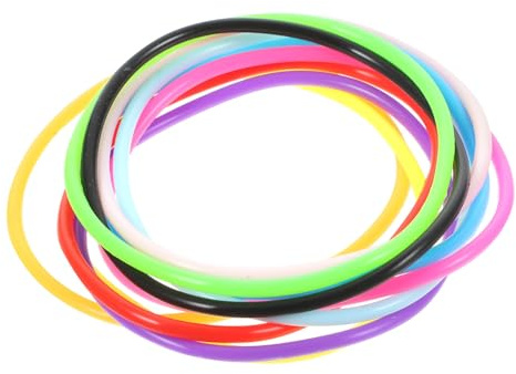 Sosoport 10pezzi Bracciali in Silicone Elastici Unisex Ciondoli Da Polso Bracciali Decorativi Colorati Come Accessori Per Outfit