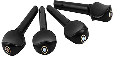 Eujgoov 4PCS Ebony 4/4 Violin String Geigenstifte, Geigen -Makelstifte Tunning Pegs Teile Ersatzinstrumente Zubehör, Fest und Langlebig zu Verwenden, Großartiges Zubehör für Geige
