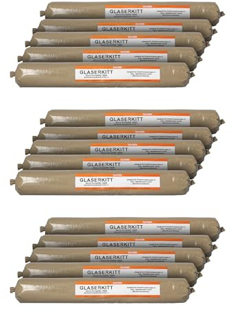Cut360 Mastic de vitrage pour vitrage simple de fenêtres 15 x 1 kg, en plastique souple, convient pour les cadres en bois et en métal