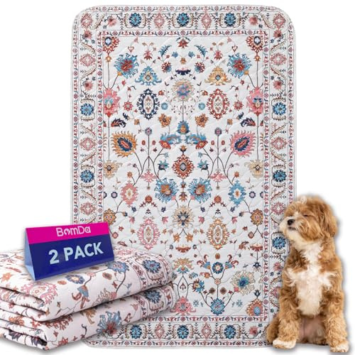 2 Pack Tapis Éducateur pour Chien Lavable Réutilisable | Tapis Propreté Ultra Absorbants pour Animaux, Lavable, Antidérapant, Convient aux Chiens, Chats, Lapins (61x122cm)