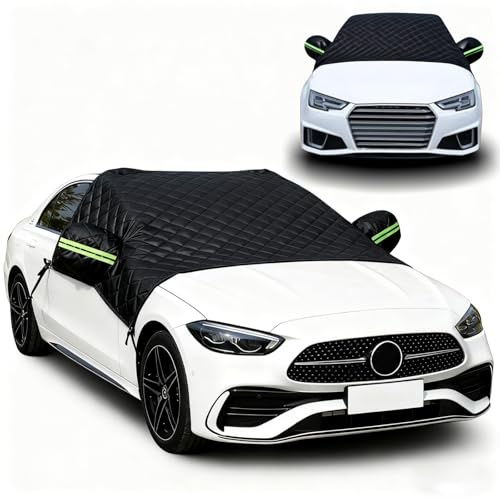 Voiture Protege Pare Brise Givre pour Austin Mini Moke,Couverture Pare Brise Voiture Hiver Neige, Glace, Pluie et Soleil, Repliable(Color: Black)