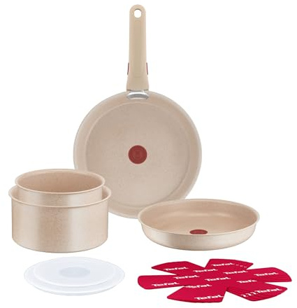 Tefal Ingenio Delight - Batterie de cuisine 11 pièces avec poignée amovible | Poêle et casseroles antiadhésives pour cuisiner sainement - Empilables pour un gain de place - Compatibles tous feux