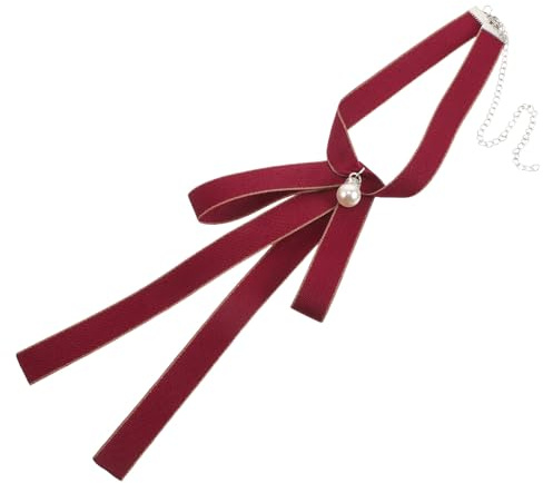 GALPADA Rote Fliege für Damen mit Verstellbarer Schleife aus Band Vielseitig und Schnell Einstellbar Elegantes Design für Schuluniformen und Cosplay Geeignet