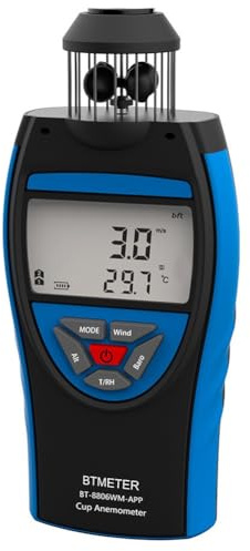 Opatiny - Anémomètre numérique compatible avec application 03-42 ms mètre HVAC voile, pêche volante, randonnée, mesure la température, l'humidité, la pression, l'altitude