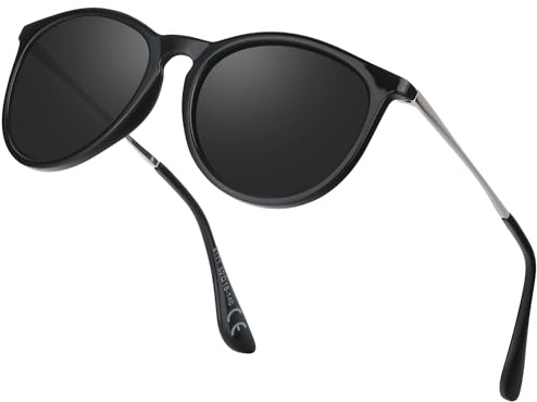 Ulknyss Polarised Sunglasses Womens Vintage Round Sun Glasses Retro Cat Eye Shades with UV400 Protection for Womens