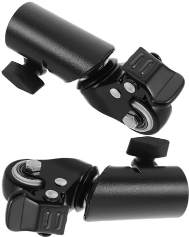 TEMPNAP 2pcs 35mm Speaker Tripod Swivel Rubber Caster Wheels for Audio Stand Mobility, Silent Rolling Locking Cart Wheels Suitable for Speaker Trolley and Furniture Use