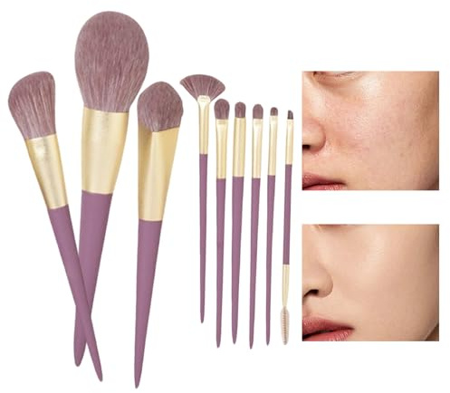 Makeupborstset – 9 delar halkfria ansiktsskönhetsverktyg, sminkborstar – för kvinnor hud läppbryn ögonfransar