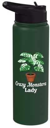 Crazy Monstera Lady Variegated Monstera Stainless Steel Insulated Water Bottle