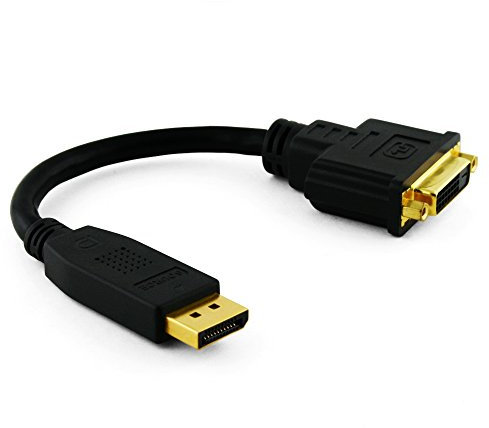 Cablesson DisplayPort to DVI Multimode Short 200mm Cable (for Dell/PC/Monitors etc, 1080i/p, HDTV) - HDCP EDID Full HD 24k Gold