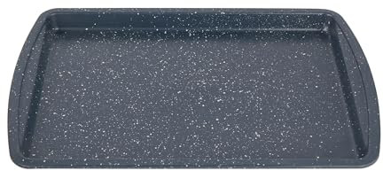 Russell Hobbs RH00998EU Bandeja de horno antiadherente, 38 cm, de la colección Nightfall Stone sin pfoa, utensilio de cocina para hornear galletas, para hornos de 220 °c, acero al carbono, mármol azul