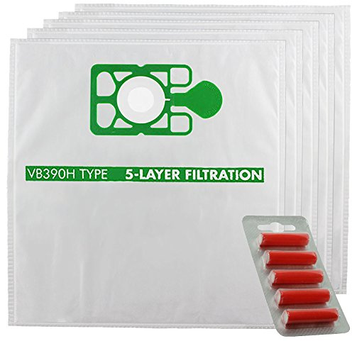 SPARES2GO Cloth Hoover Bags compatible with Numatic Henry Micro HVR200M-22 XTRA HVX200a Turbo HVR200T Vacuum Cleaners (Pack of 5 + 5 Fresheners)