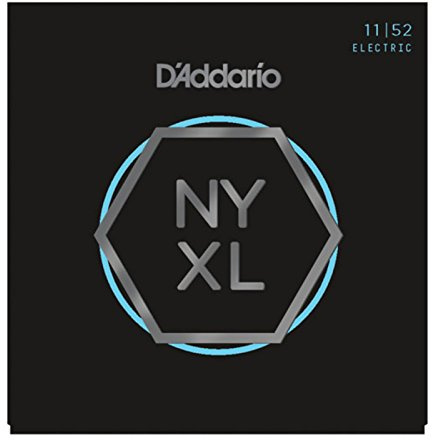 D'Addario gitarrsträngar – NYXL elgitarrsträngar – NYXL1152 – oöverträffad styrka, inställningsstabilitet, förbättrad mellanklass – för 6 stränggitarrer – 11-52 medium topp/tung botten