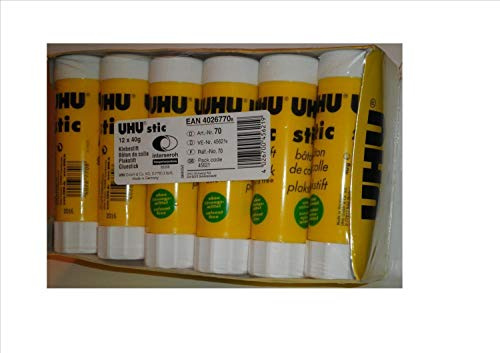 UHU 45621 Klebestift, fest, waschbar, ungiftig, 40 g, 12 Stück