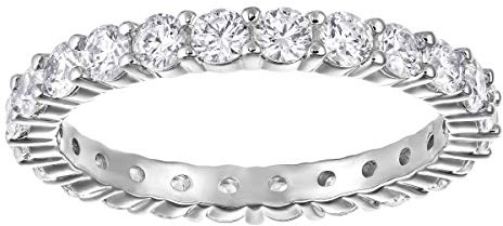 Swarovski Anillo Vittore XL, Blanco, Baño de rodio