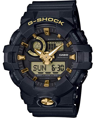 Casio Gents 57.00mm Quartz Watch with Black Analogue - Digital dial and Black Rubber Strap Strap GA-710B-1A9ER