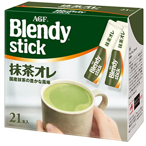 AGF Brendy Stick Matcha Green Tea au Lait 21 Pieces【Powder】【Tea Mix】【Individual Packaging Stick Type】 Japan