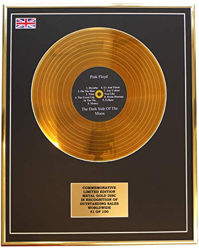 Pink Floyd – The Dark Side of The Moon Metallplatte, Goldfarbene Schallplatte