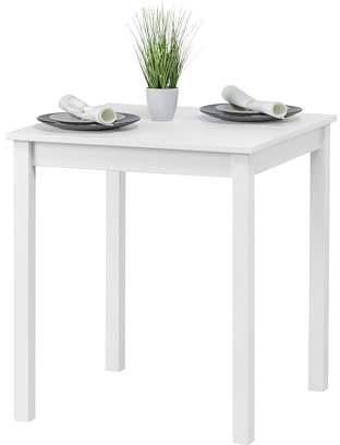 hagge home Skandinavisch Holz Tisch 68x68 Esstisch Küchentisch Schreibtisch Esszimmertisch Desk Homeoffice Kinderzimmertisch Esszimmertische Esstische Wohnzimmertisch Arbeitszimmertisch Klein Weiß