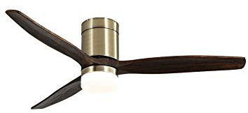 TODOLAMPARA - Ventilador de techo motor DC modelo AGUILON Bronce, 3 aspas Roble, 5 velocidades, control remoto, temporizador, silencioso y bajo consumo, modo invierno-verano, tamaño grande
