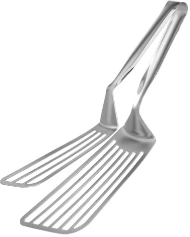 BESTonZON Fisch Spachtel für Kochen Edelstahl Geschlitzt Spachtel Lebensmittel Tong Fisch Turner Silber Küche Pfannkuchen Schaufel Hause Kochen Schaufel für Flipping Braten Grillen
