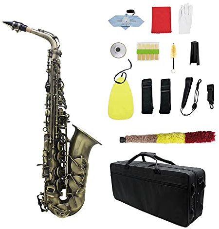 Schlüssel Typ Holzbläser Instrument Antike Kupfer Alto EB Ellbogen Saxophon Abalone Shell-Taste