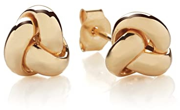 Old English Jewellers Pendientes de tuerca de oro amarillo de 9 quilates para mujer, joyas de oro