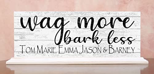 Personalized Wag More Bark Less Sign Customized With Dog Names