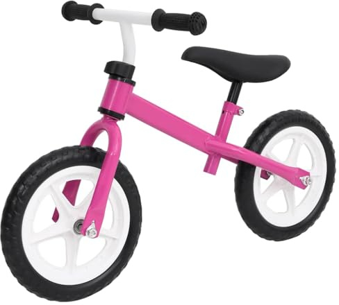 vidaXL Laufrad 10 Zoll Räder Unisex Lernlaufrad Kinderlaufrad Kinder Fahrrad Spielzeug Lauflernhife Kinderfahrrad Rosa Stahlrahmen
