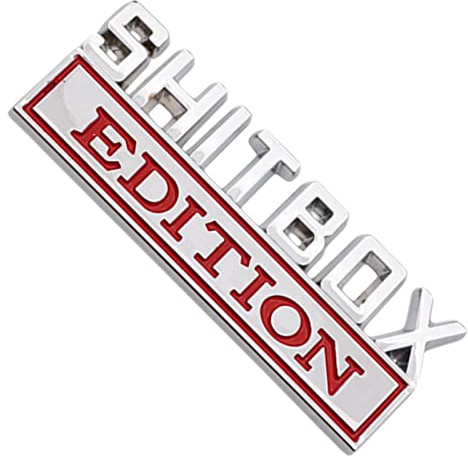 M/E 1 badge édition Shitbox de voiture, autocollants de grande taille, emblème de véhicule adhésif puissant, compatible avec coffre de voiture, design spécial, facile à utiliser