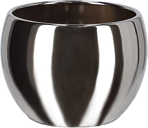 KOTARBAU® Vaso da fiori in ceramica, diametro 10 cm, per fiori, piante, argento