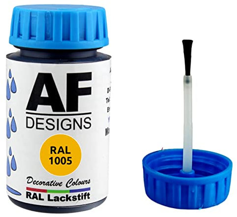 Alex Flittner Designs Lackstift RAL 1026 LEUCHTGELB seidenmatt 50ml Holz Metall Möbel Bad Retuschierlack Reparaturlack