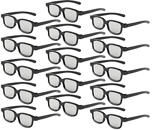 Lunettes Reald 3D, Lunettes 3D passives à polarisation Circulaire pour Le cinéma au Format Reald/Films TV 3D à polarisation Passive - Compatible avec TV et cinéma Paquet de 6