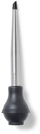 Sur La Table Stainless Steel Baster – Angled Nozzle with Removable Nylon Tip for Easy Basting & Cleaning – Dishwasher Turkey & Roasting Tool
