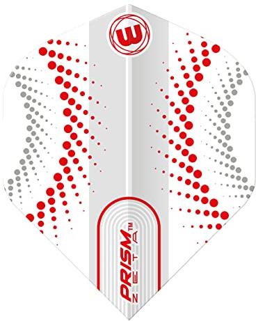 WINMAU Prism Zeta Kreise weiß und rot Dart-Flüge - 1 Satz pro Packung (insgesamt 3 Flüge)