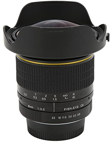 Gind Objectif Ultra Grand Angle, Objectif fisheye à Angle de Vision 180° Multicouche 8 mm pour appareils Photo Reflex Nikon