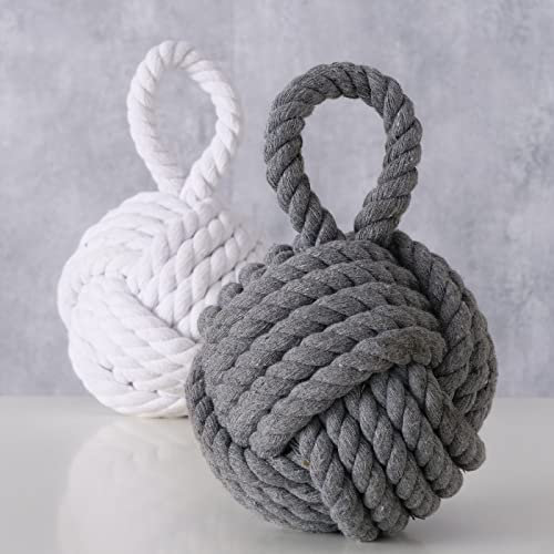 Türstopper Set Zuber Jute, weiß/Grau, 1,2 kg - 15 cm x 15 cm 23 cm, Jute
