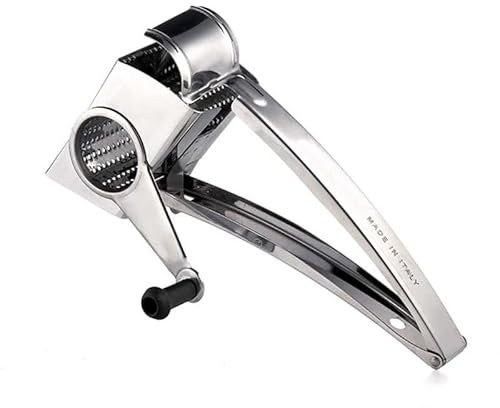 VIRSUS Grattugia Manuale rotativa in Acciaio Inox 500, grattugia con Rullo a manovella, Leggera e Resistente, per grattugiare Formaggio, Cioccolato, Noci, pistacchi, Frutta secca, Made in Italy