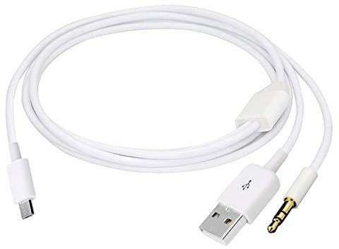 SHANFEILU Câble audio 2 en 1 Aux Cord Micro USB Public USB 3,5 mm Câble de prise audio standard Aux pour haut-parleurs Bluetooth avec port Micro USB 3,28 pieds